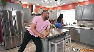 She was fucked by a black guy in the kitchen
