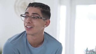 A young guy was stuck on his stepmom's big tits