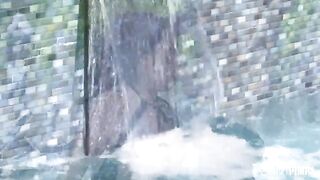 The seductive pool boy makes a big cock up to the owner