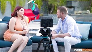 Busty pornstar Natasha Nice gets fucked during an interview
