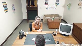 The boss fucked his secretary on the office table