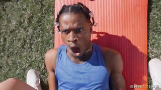 A yogi guy fucked a girl in doggy style pose right on the street