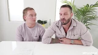 A beautiful woman in stockings fucks with her new lovers at home