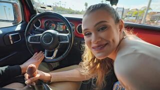 Girl chilled her bill in a car, it was a casting