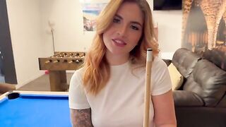 A guy played pool with a girl and then had sex with her