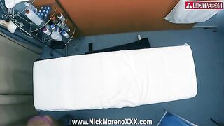 Horny masseur caresses and fucks a beautiful 19-year-old girl in oil