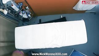 Horny masseur caresses and fucks a beautiful 19-year-old girl in oil