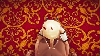 Hentai animation with Power and Chainsaw Man in 3D style