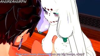 The Spider Demon, in the form of Tanjiro's mother, engages in an intimate encounter