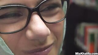 Mia Khalifa got fucked in the library by a horny stud