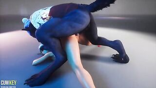 Busty girl fucked by a werewolf in a steamy 3D scene