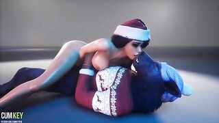 Busty girl fucked by a werewolf in a steamy 3D scene