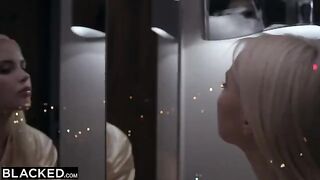 Two hot ski bunnies competing for the same cock in BLACKED