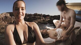 A couple enjoys a passionate vacation on the beautiful beach of Sardinia