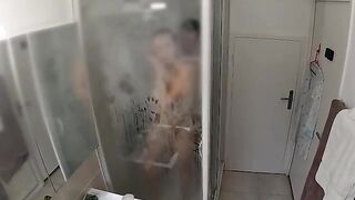A couple got caught in the middle of passionate shower action