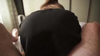 Pervert caught jerking off with sexy stepsis’ panties
