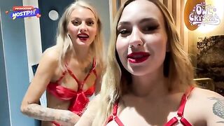 A girl is having fun with two guys at once