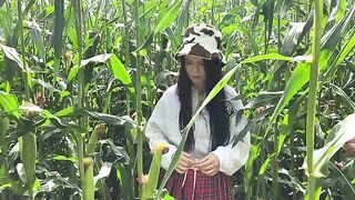 A thief was caught by a guard in the cornfield and the guy pulled his cock out