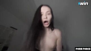 The girl could not stop shaking and was screaming with pleasure