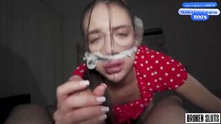 Today, slave girl serves masters with her mouth and body