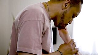 A black guy licks the pussy of his blonde mistress