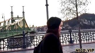 The man fucked his girlfriend in her tight ass on vacation