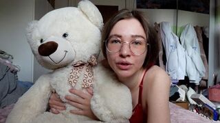 A young schoolgirl has a special teddy bear best friend