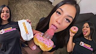 The hottest Latina with amazing body gets her dessert in the form of a cock