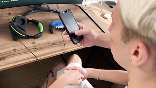 A streamer shares her pussy with a young guy for the first time