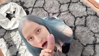 A girl would do anything for an orgasm, even in tight spots