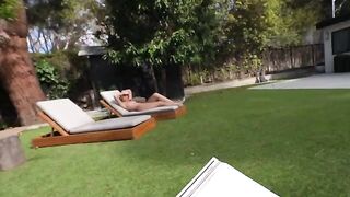 The summer house has a lovely lawn, the whole family can enjoy it, even sexually