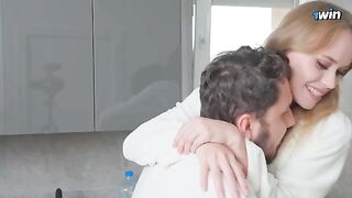 Plumber fixed the leak but the housewife’s mouth was still dripping wet