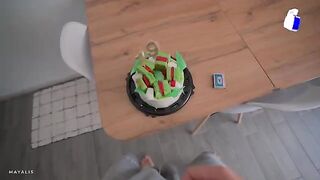 A red-haired step sister can get up on the cake after therapy