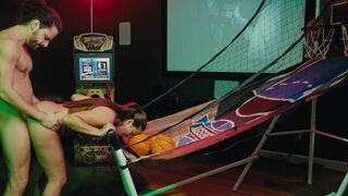 I showed my friend around my game room and things got really hot