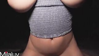 Nighttime sex in the neighborhood with a busty MILF
