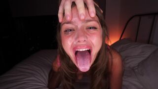 My boyfriend destroyed my throat with extreme deepthroat blowjob!