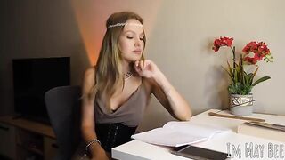 Tits are longing for freedom, and this solo girl knows just how to play with them