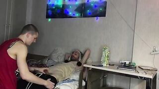 Two guys fucked a girl in her tight pussy at the party