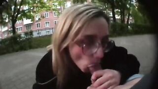 A sexy girl is getting fucked on the city streets