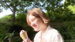 Don't lick the ice cream, suck my dick instead! A nympho's treat!