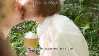 Don't lick the ice cream, suck my dick instead! A nympho's treat!
