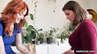 A sexy girl is having fun with her boyfriend in a threesome