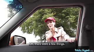 It's easier to pay for the trip with a blowjob. A hot brunette in action