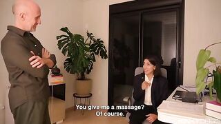 The tongue works, she enjoys it - Hot Secretary Scene