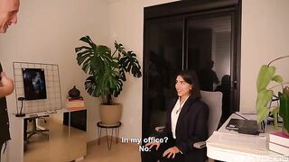 The tongue works, she enjoys it - Hot Secretary Scene
