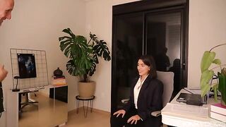 The tongue works, she enjoys it - Hot Secretary Scene