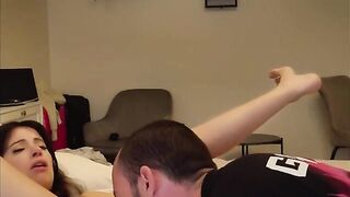 The girl squeezed a powerful orgasm from herself with passionate moves