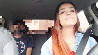 The hot passenger noticed the stop sign on the way to her destination