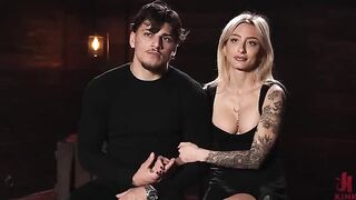 The girl tied up and brought to orgasm by the guy’s hands