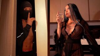 A burglar broke into a house, but the owner played a clever trick on him